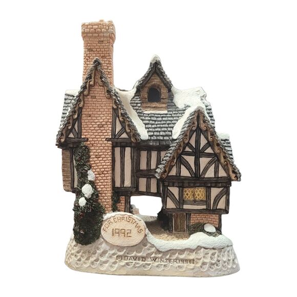 David Winter Cottages Scrooge's School John Hine Original Christmas Box Retro - Picture 4 of 7